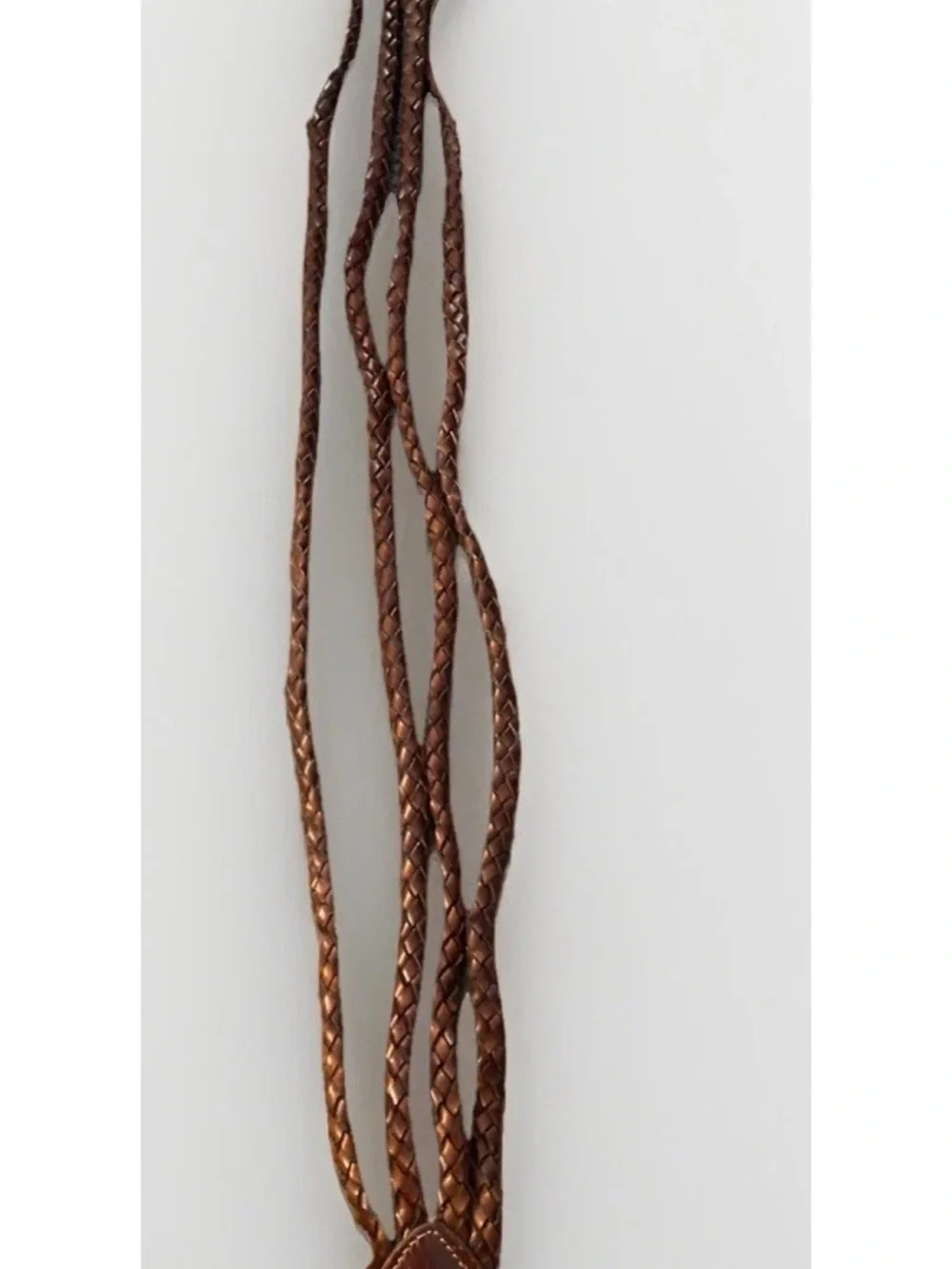 Vintage Brown Leather Belt Loop with Floral Concho